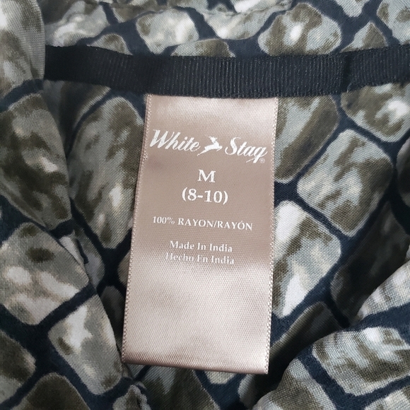 White Stag Collar Green Button Down Long Sleeve Women's Size M - Picture 7 of 8